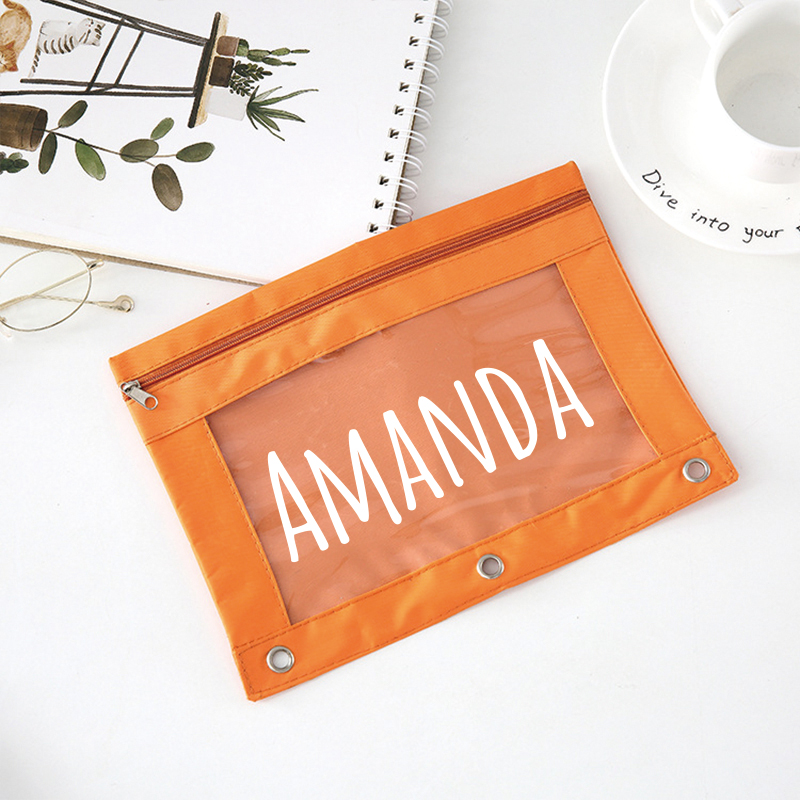 Personalized Canvas Zipper Kid Pencil Case