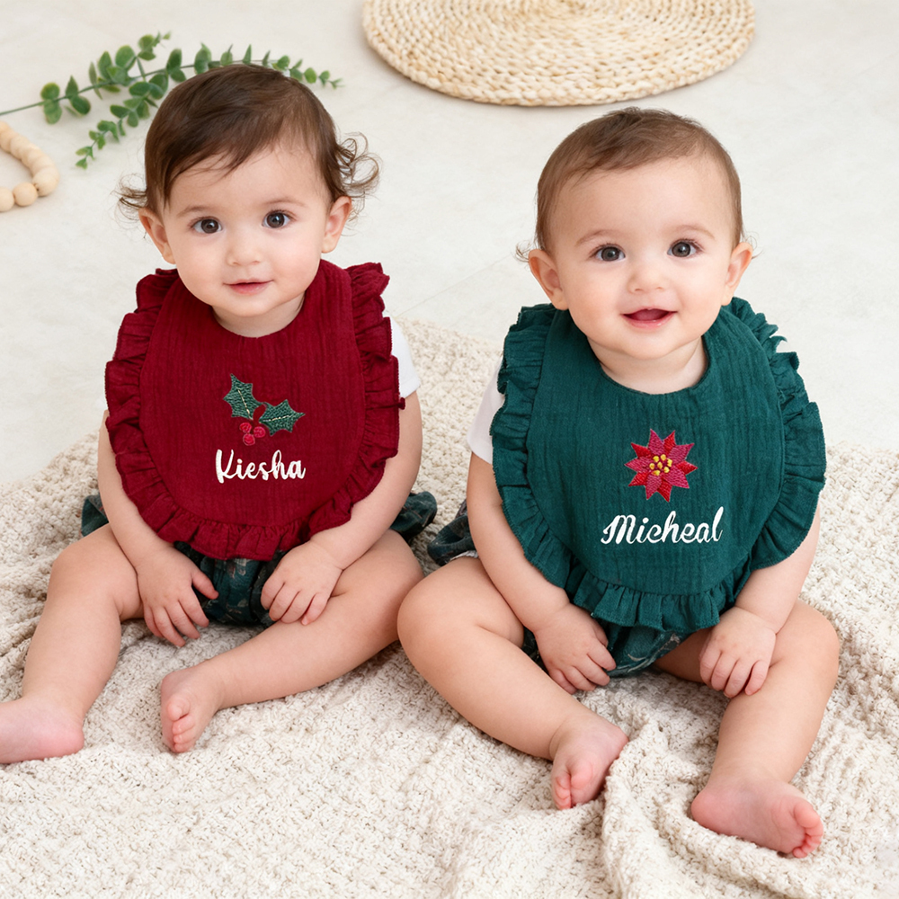 Personalized Embroidered Baby Christmas Bib | MCGift191