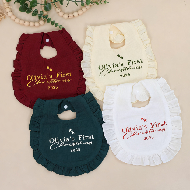 Personalized Embroidered Baby Christmas Bib | MCGift19101