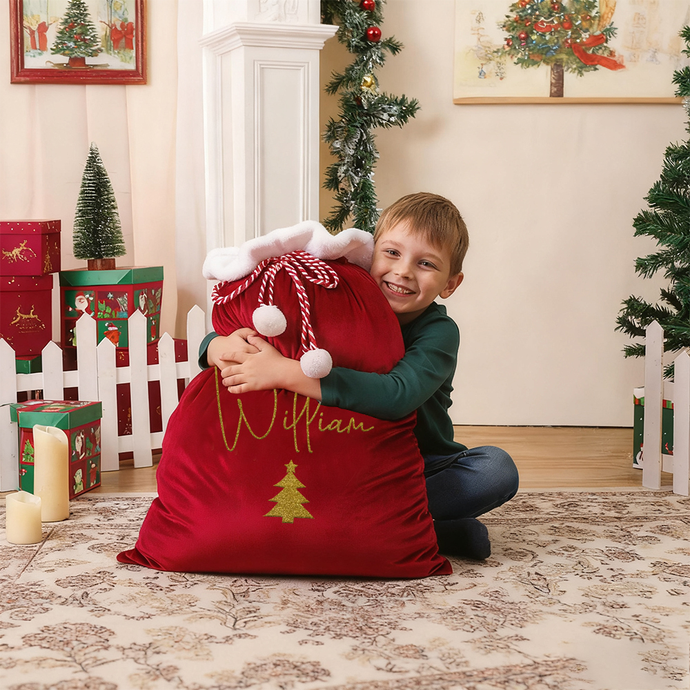 Personalized Large Christmas Velvet Santa Sack for Gifts | MCGift198