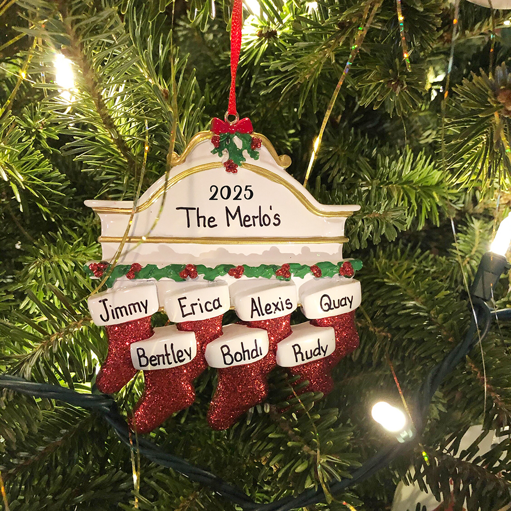 Personalised Stocking Family Christmas Ornament | MCGift204