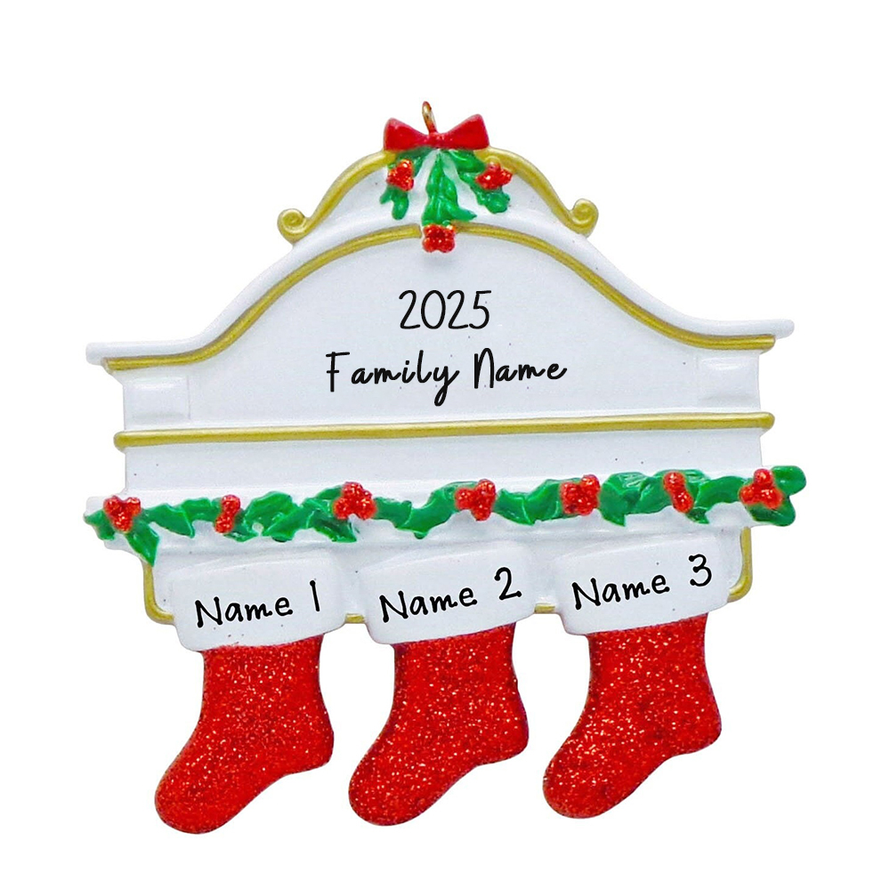 Personalised Stocking Family Christmas Ornament | MCGift204