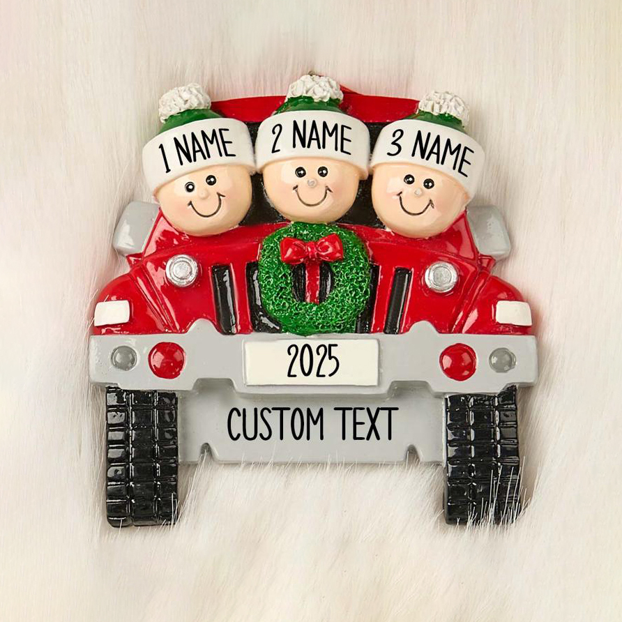 Personalised Car Family Christmas Ornament | MCGift206