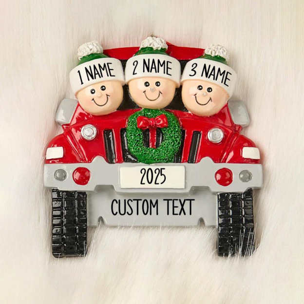 Personalised Car Family Christmas Ornament | MCGift206