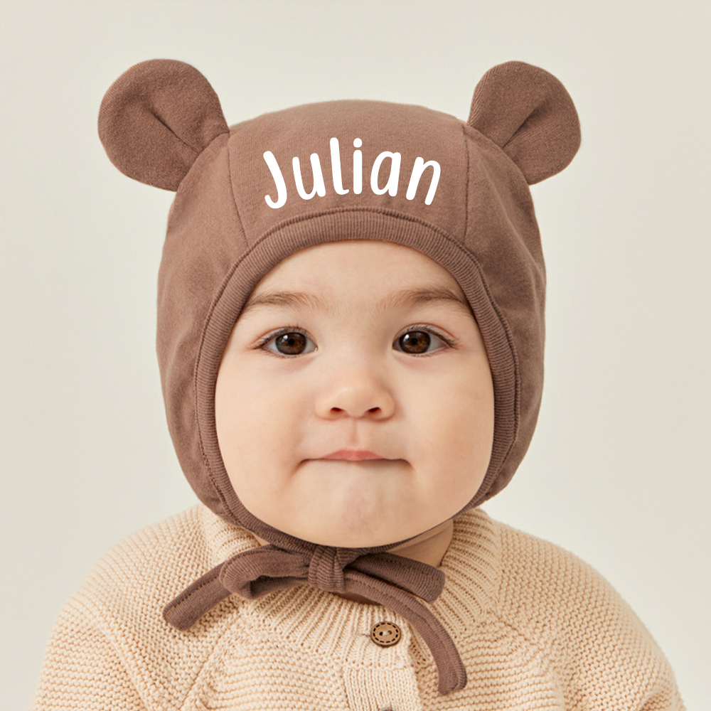 Personalized Lovely Bear Ear Protection Warm Hat | HSKid74