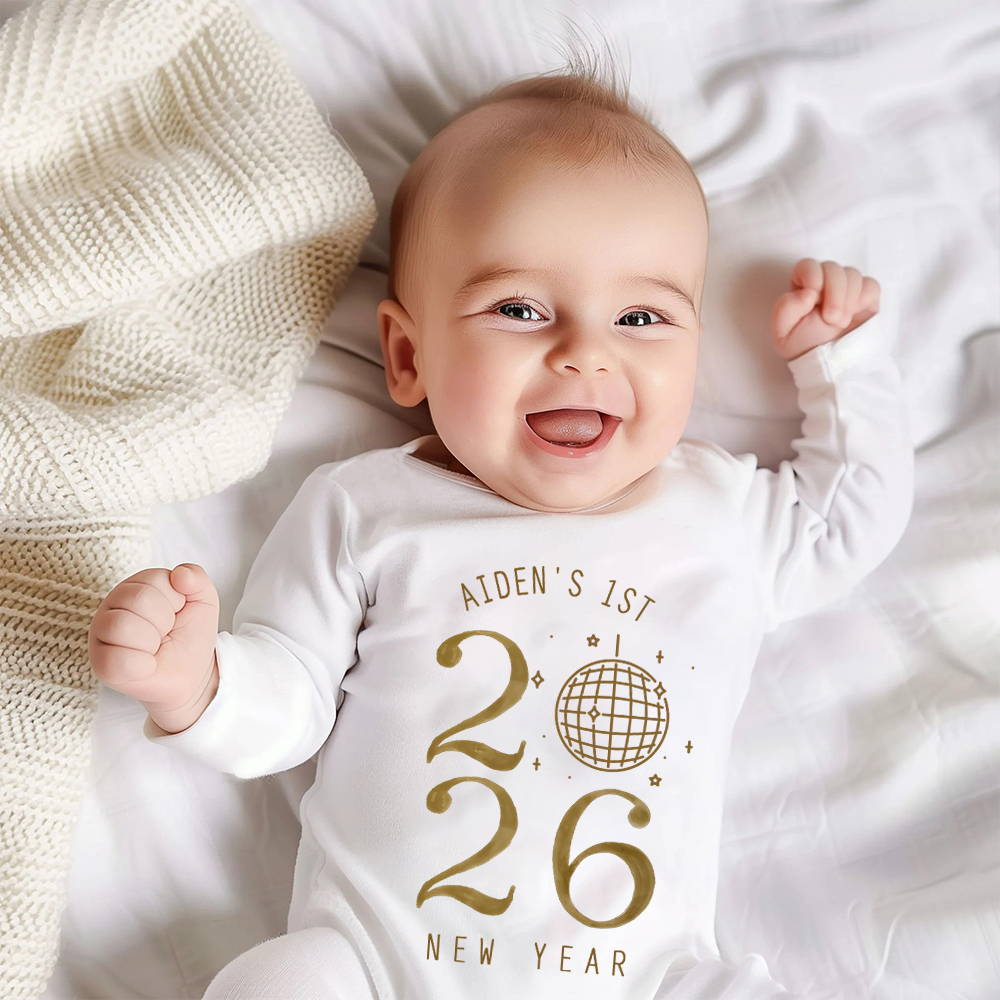 Personalized Baby 1st New Year Romper and Hat Set | CWBaby343