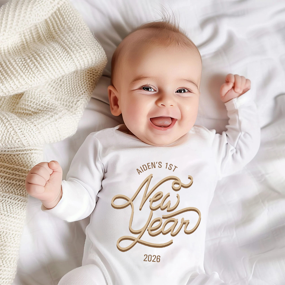 Personalized Baby 1st New Year Romper and Hat Set | CWBaby345