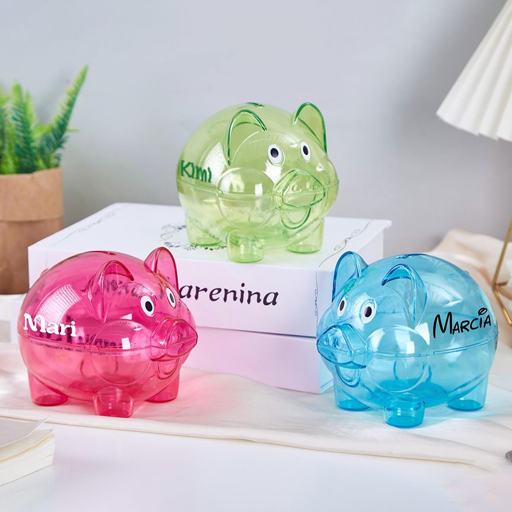 Personalized Kids Transparent Cute Piggy Bank | CWToy164