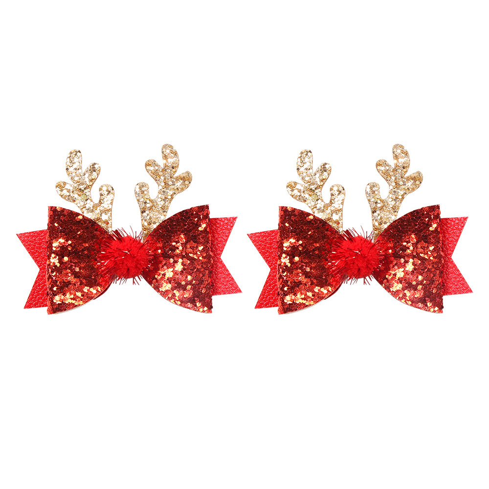 Personalized Christmas Glitter Reindeer Hairpin | MCGift223