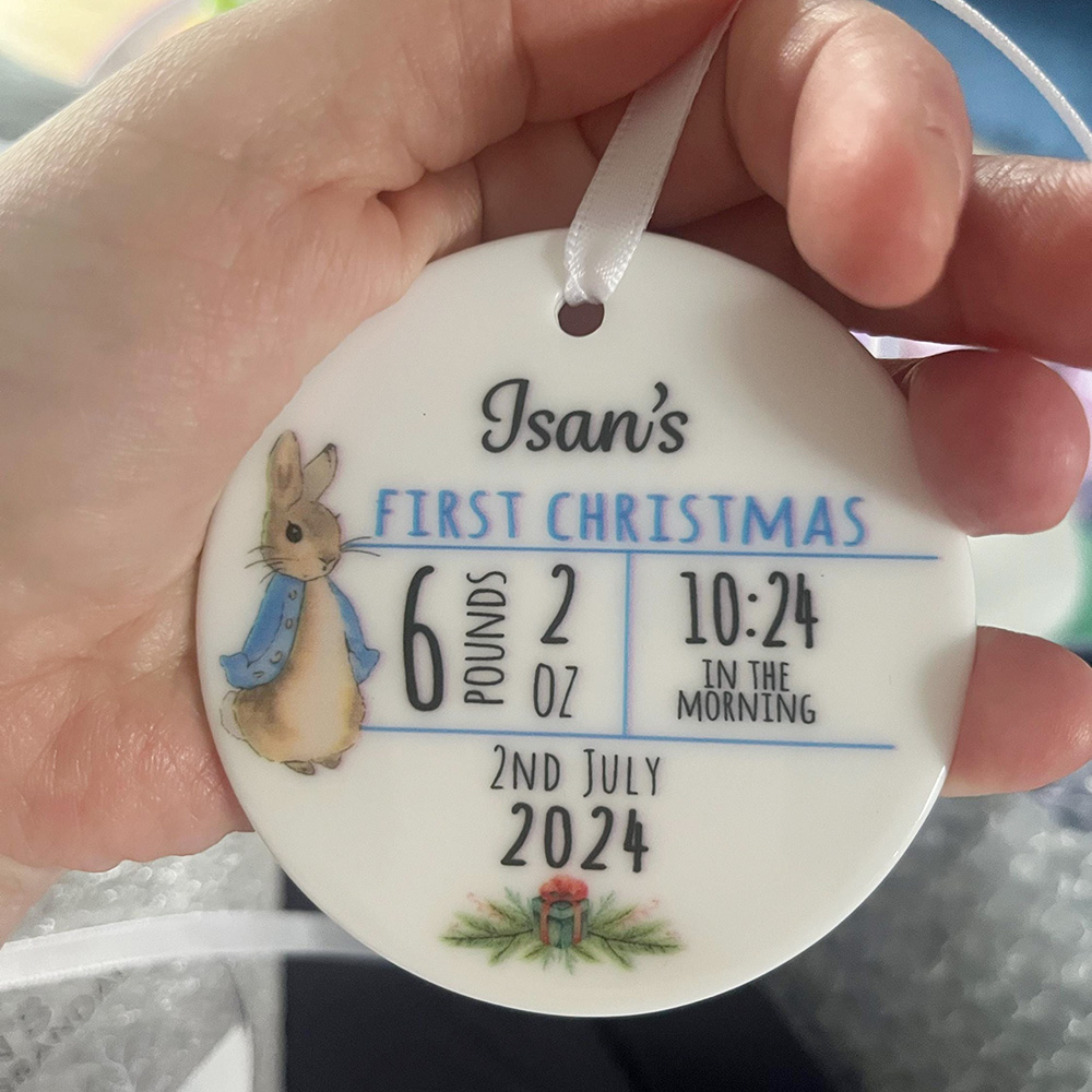 Personalized Baby First Christmas Ceramic Ornament | CWBaby378