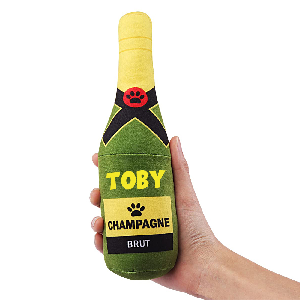 Personalized Pet Durable Wine Bottles Squeaky Toy | BKPet291