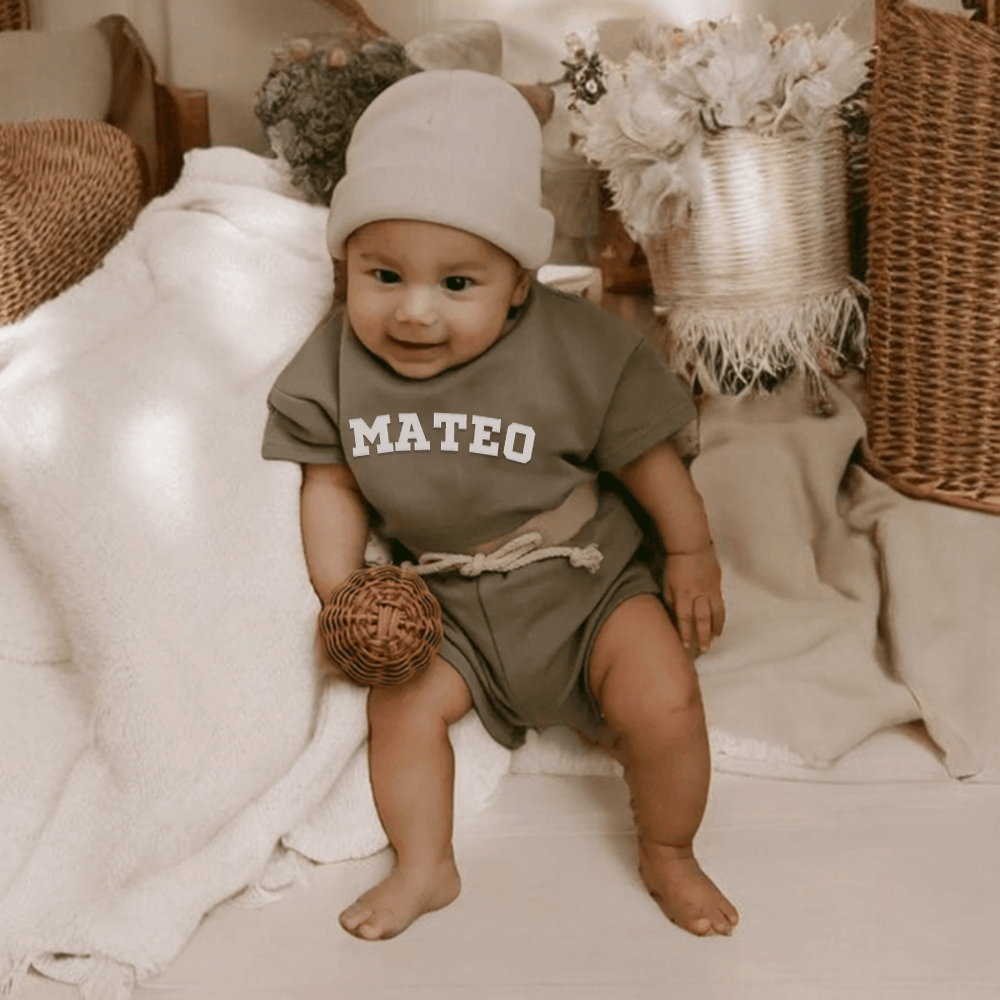 Personalized Embroidery Baby Cotton Cozy Soft Colourful Outfit Set | CWBaby380
