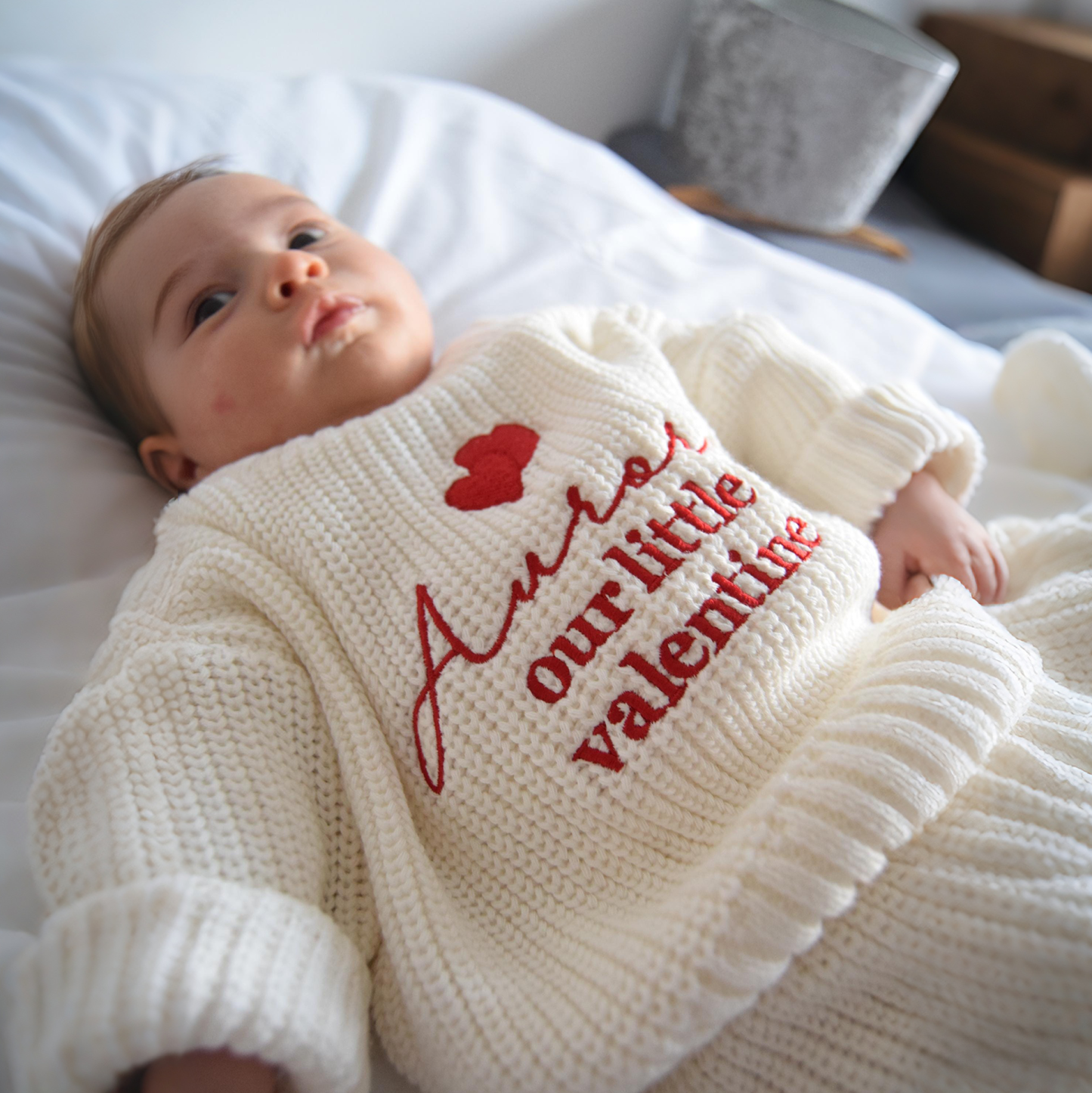 Personalized Embroidered Our Little Valentine Baby Sweater | ValGift07