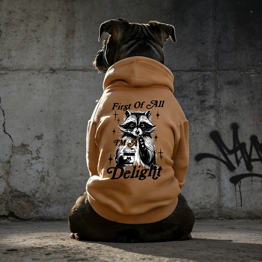 FIRST OF ALL I'M A DELIGHT Puppy Hoodie | BKPet321