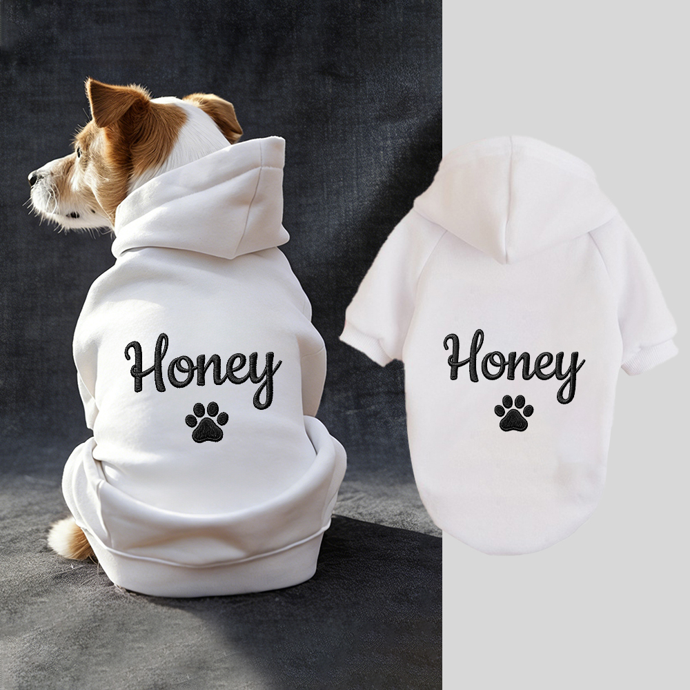 Personalized Embroidery Warm Soft Puppy Hoodie | BKPet362