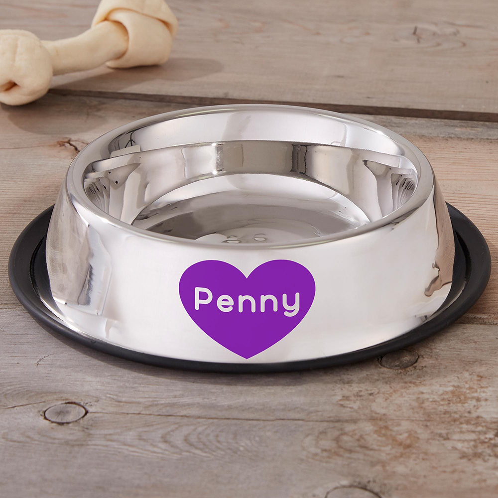 Personalized Pet Icon Stainless Steel Anti-slip Food Bowl | BKPet36701