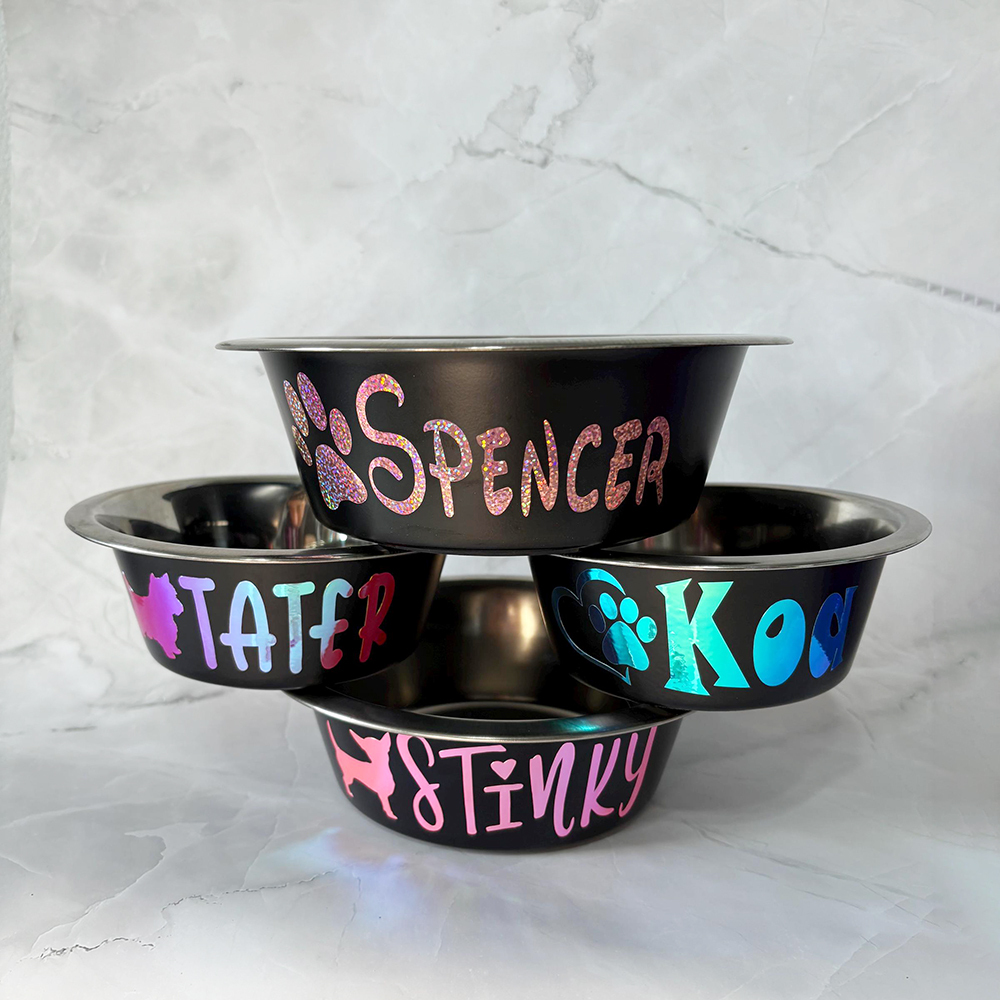 Personalized Pet Stainless Steel Anti-slip Food Bowl | BKPet36801