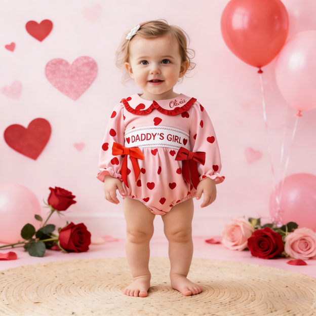 Personalized Baby Girl Valentine's Day Lovely Outfit | ValGift13