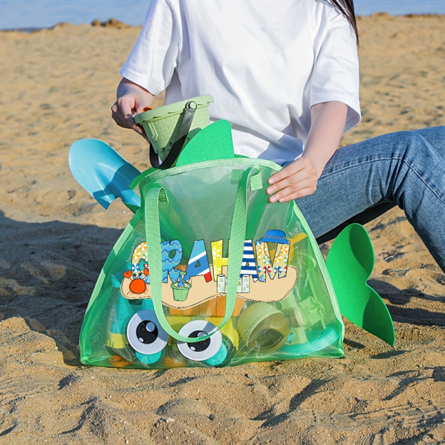 Personalized Adorable Fish Mesh Summer Beach Bag | CWBeach214