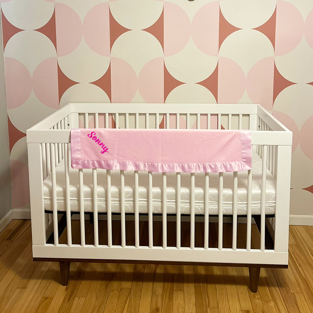 Personalized Embroidered Soft Satin Trim Waffle Baby Blanket | CWBaby397