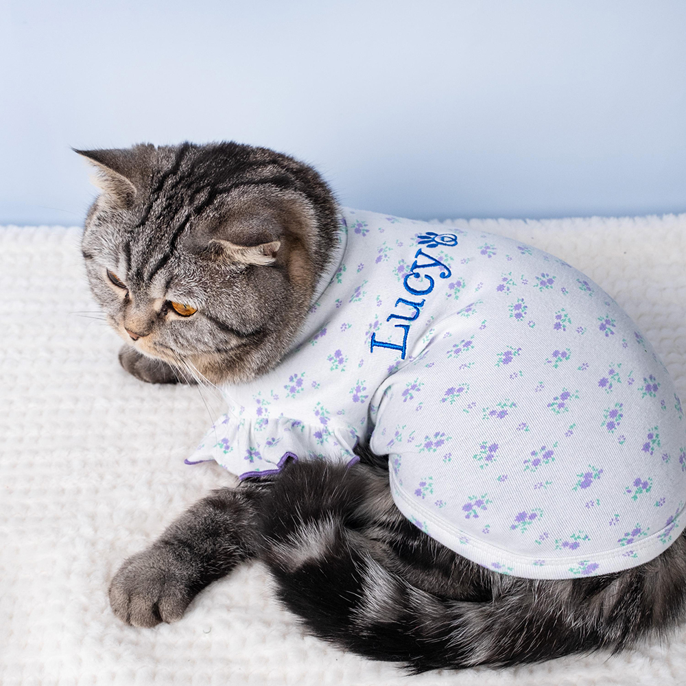 Personalized Embroidery Pet Cozy Cotton Sleepwear Pajamas | BKPet400