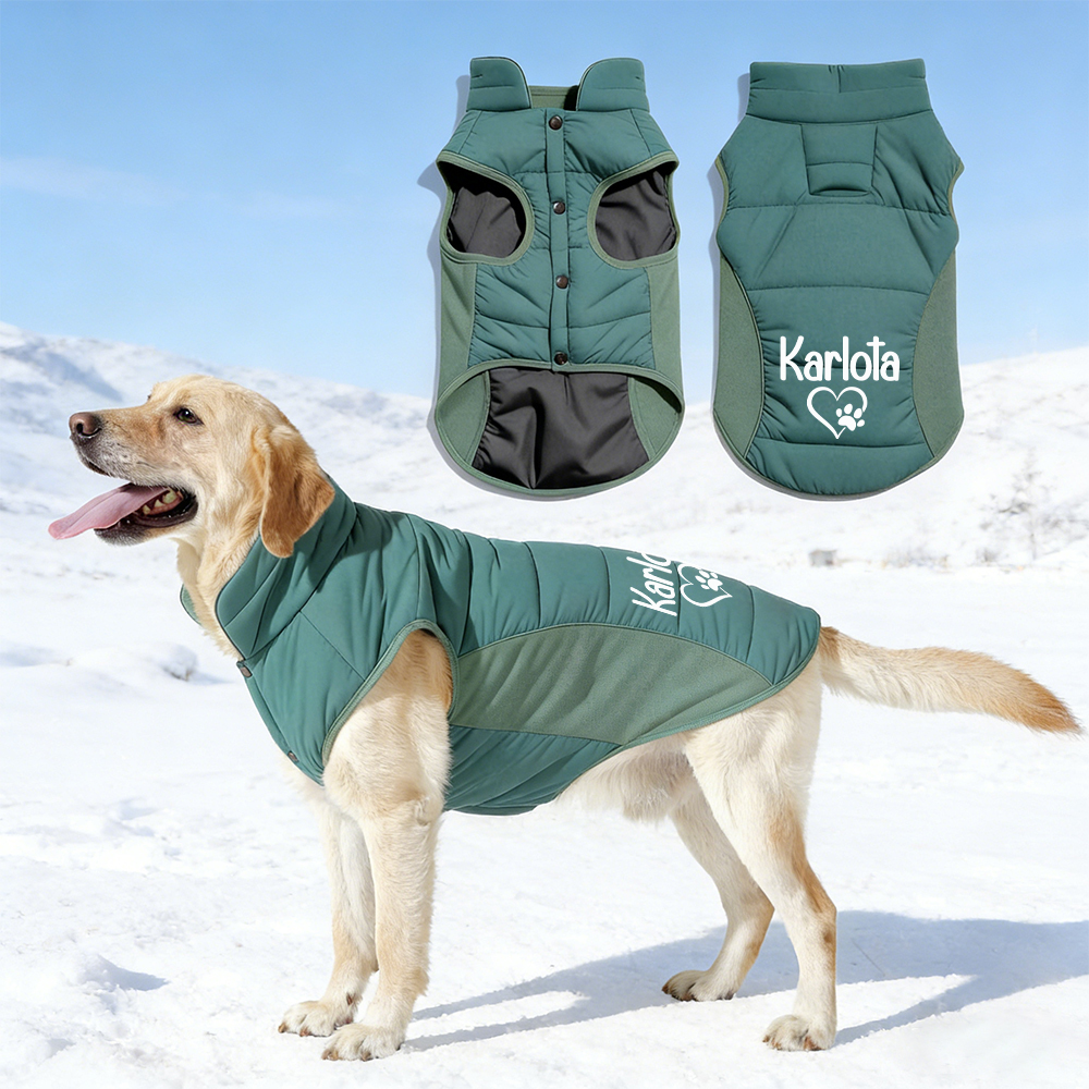 Personalized Pet Large Size Winter Warm Puffer Vest | BKPet404