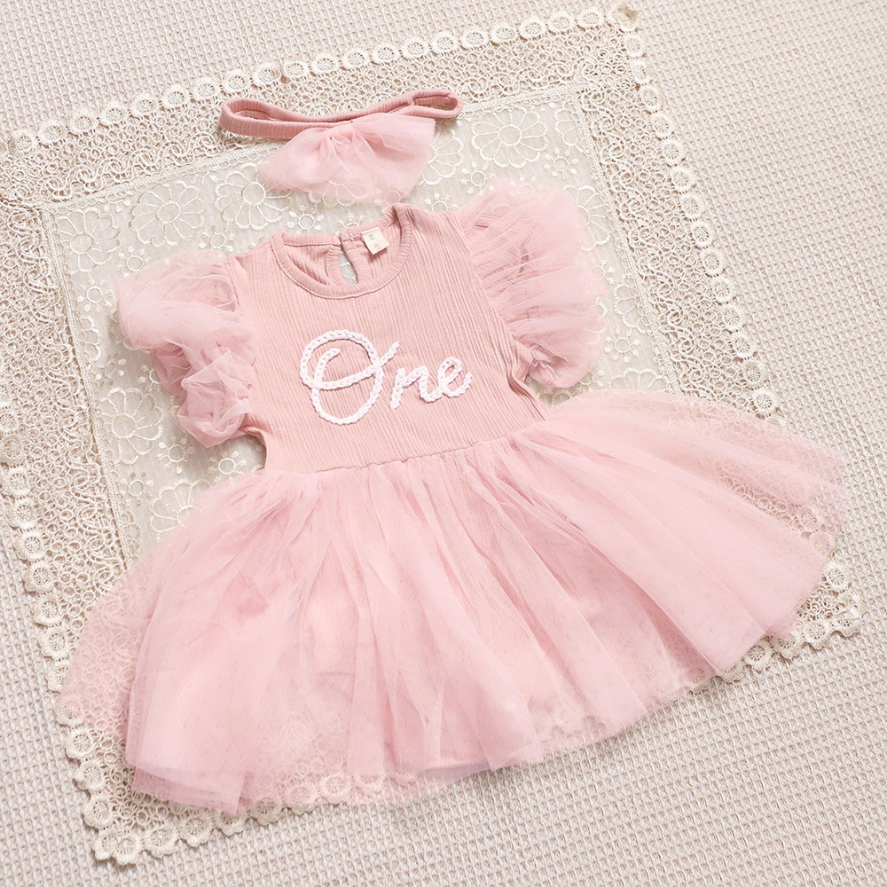 Personalized Hand Embroidered Baby Girl Tutu Dress | CWBaby428