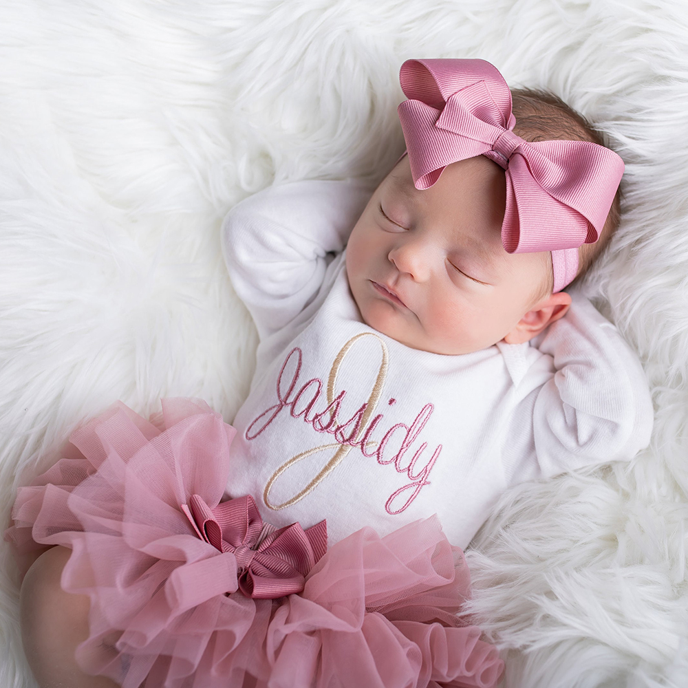 Personalized Embroidered Baby Girl Coming Home Outfit | CWBaby429