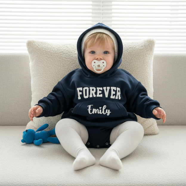 Personalized Baby Casual Sweatshirt Romper | CWBaby430