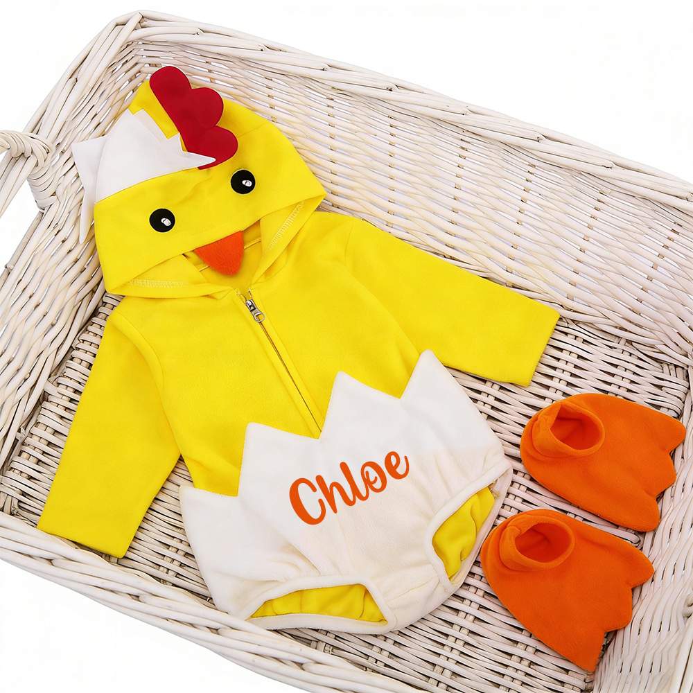 Personalized Easter Chicks Hatching Egg Romper with Shose | CWBaby433
