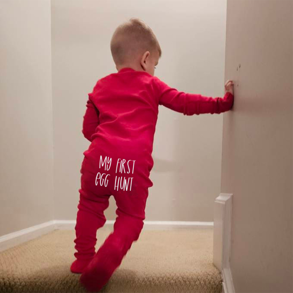 Personalized Baby First Easter Cozy Soft Long Sleeve Romper | CWEaster91