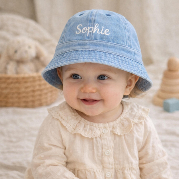 Personalized Embroidery Kid Denim Bucket Hat | CWBeach216