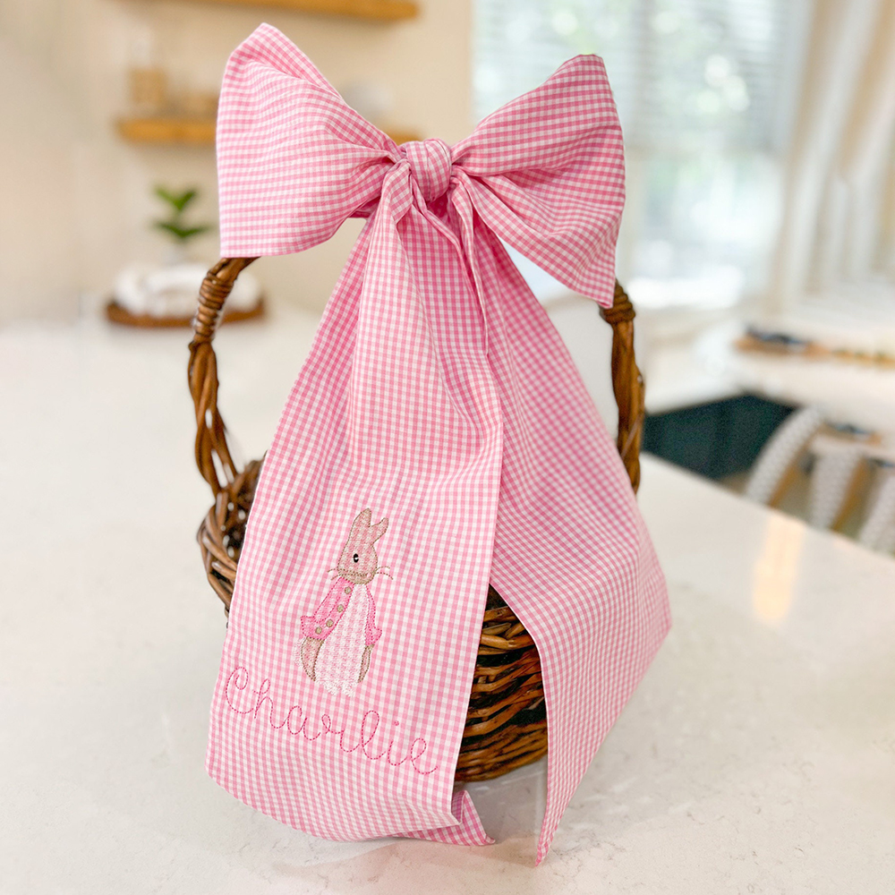 Personalized Embroidery Cotton Easter Basket Sash | CWEaster93