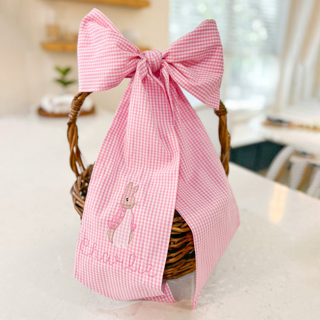 Personalized Embroidery Cotton Easter Basket Sash | CWEaster93