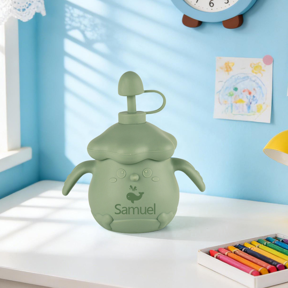 Personalised Baby Food Grade Sippy Silicone Cup | CWBaby450