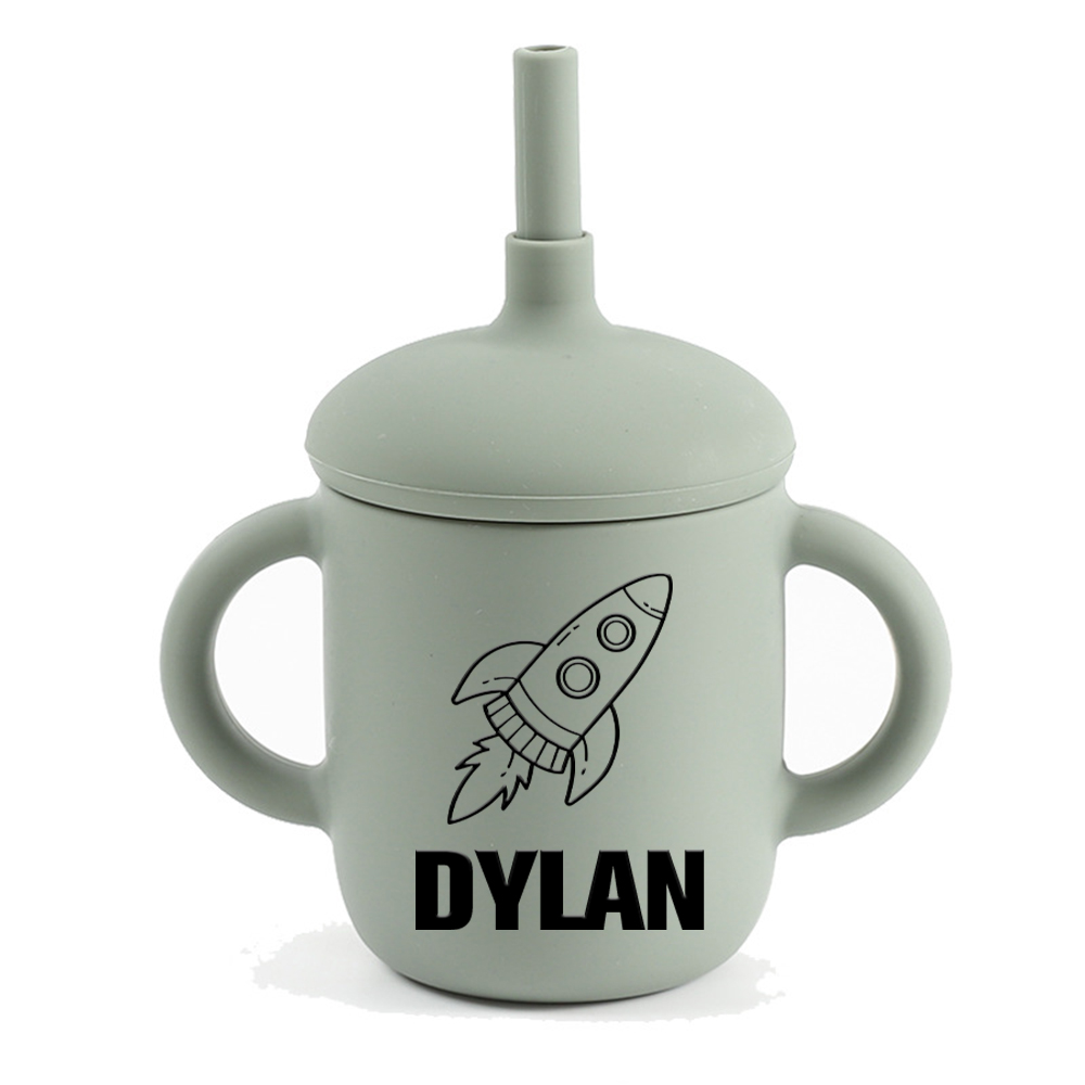 Personalised Baby Food Grade Sippy Silicone Cup | CWBaby443