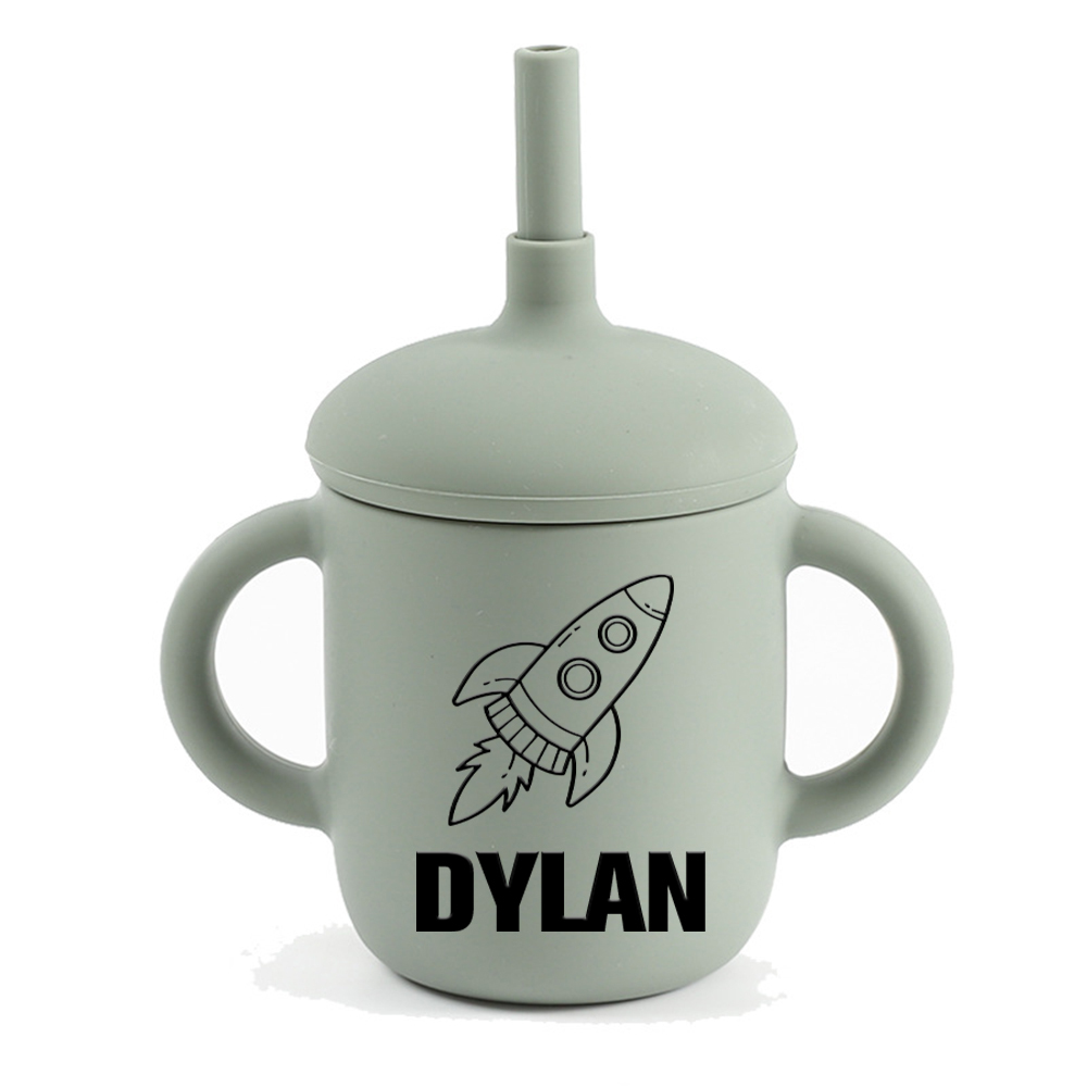 Personalised Baby Food Grade Sippy Silicone Cup | CWBaby443