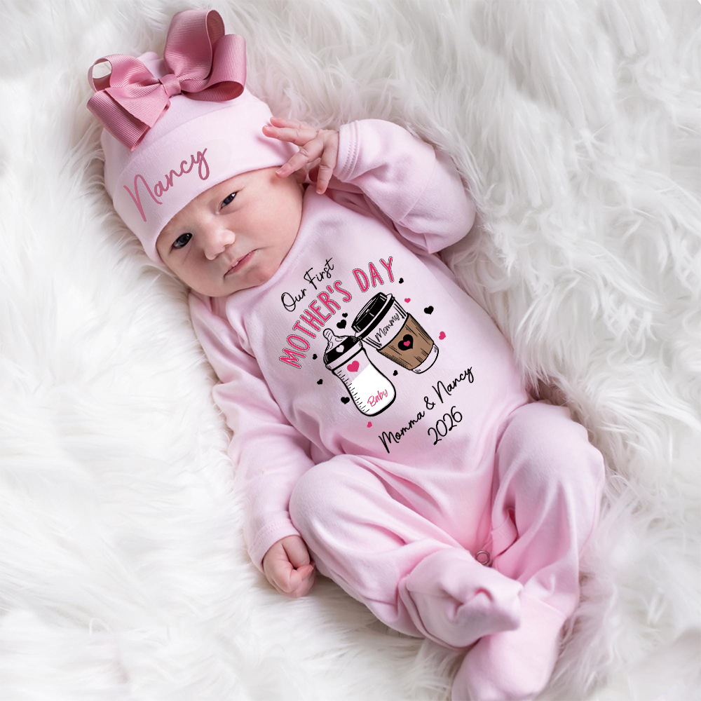 Personalized My First Mother's Day Baby Girl Coming Home Outfit | CWBaby454