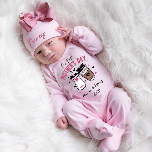 Personalized My First Mother's Day Baby Girl Coming Home Outfit | CWBaby454