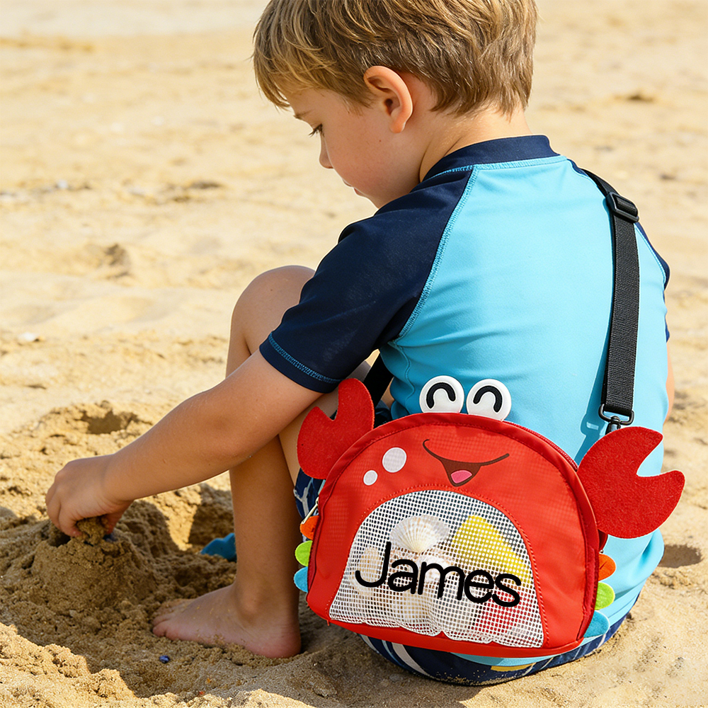 Personalized Cute Design Seashell Zipper Mesh Beach Bag | CWBeach223