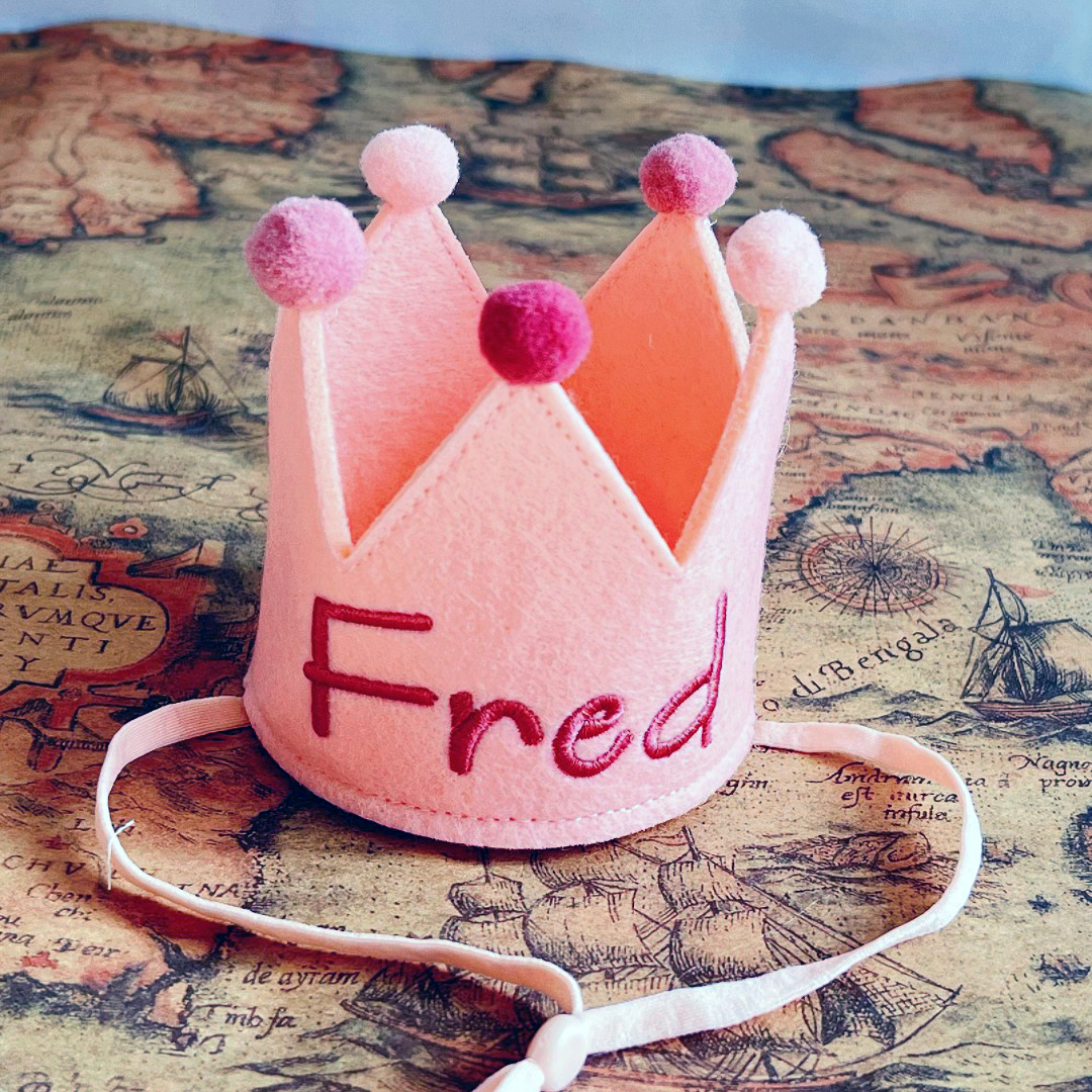 Personalized Embroidered Pet Felt Birthday Crown | BKPet443