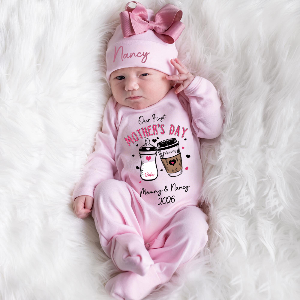 Personalized My First Mother's Day Baby Girl Coming Home Outfit | CWBaby454