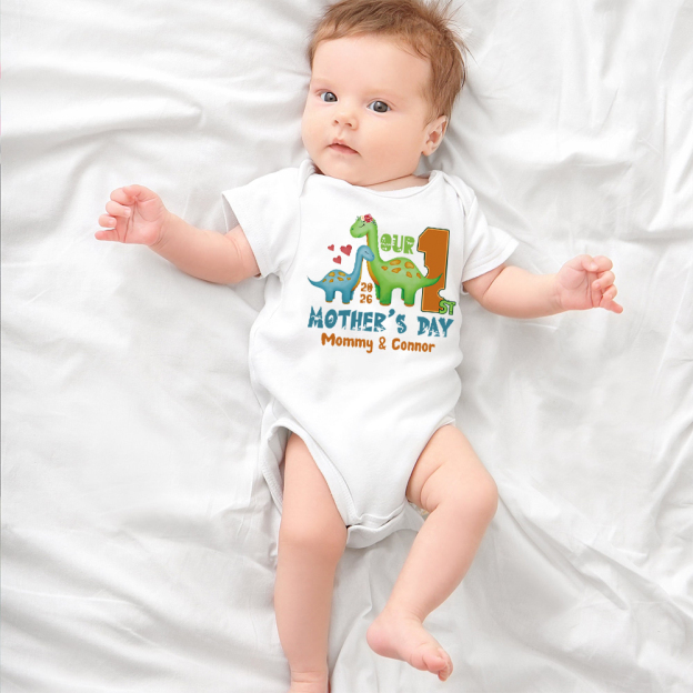 Personalized First Mother's Day Mommy and Baby Outfit | CWFamily130
