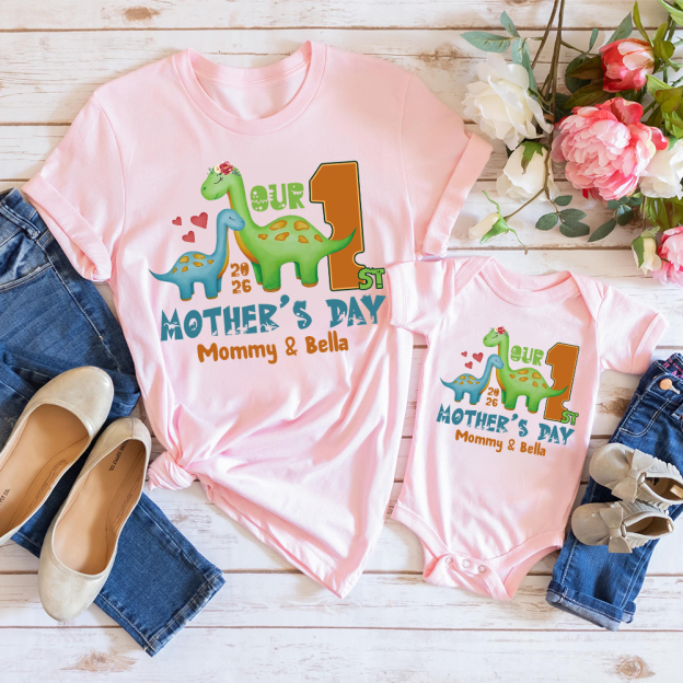 Personalized First Mother's Day Mommy and Baby Outfit | CWFamily130