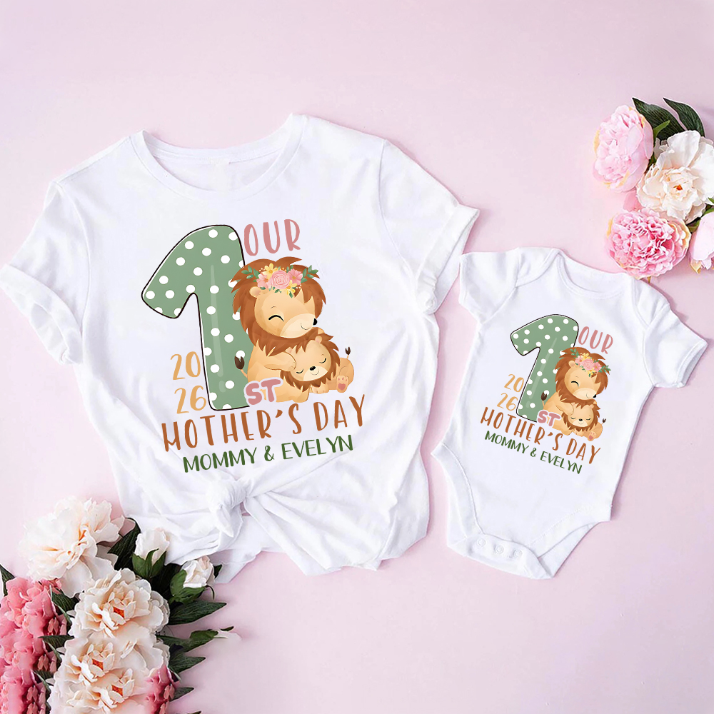Personalized First Mother's Day Mommy and Baby Outfit | CWFamily132