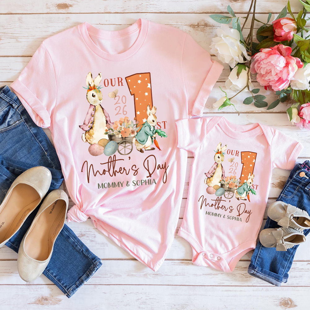 Personalized First Mother's Day Mommy and Baby Outfit | CWFamily133