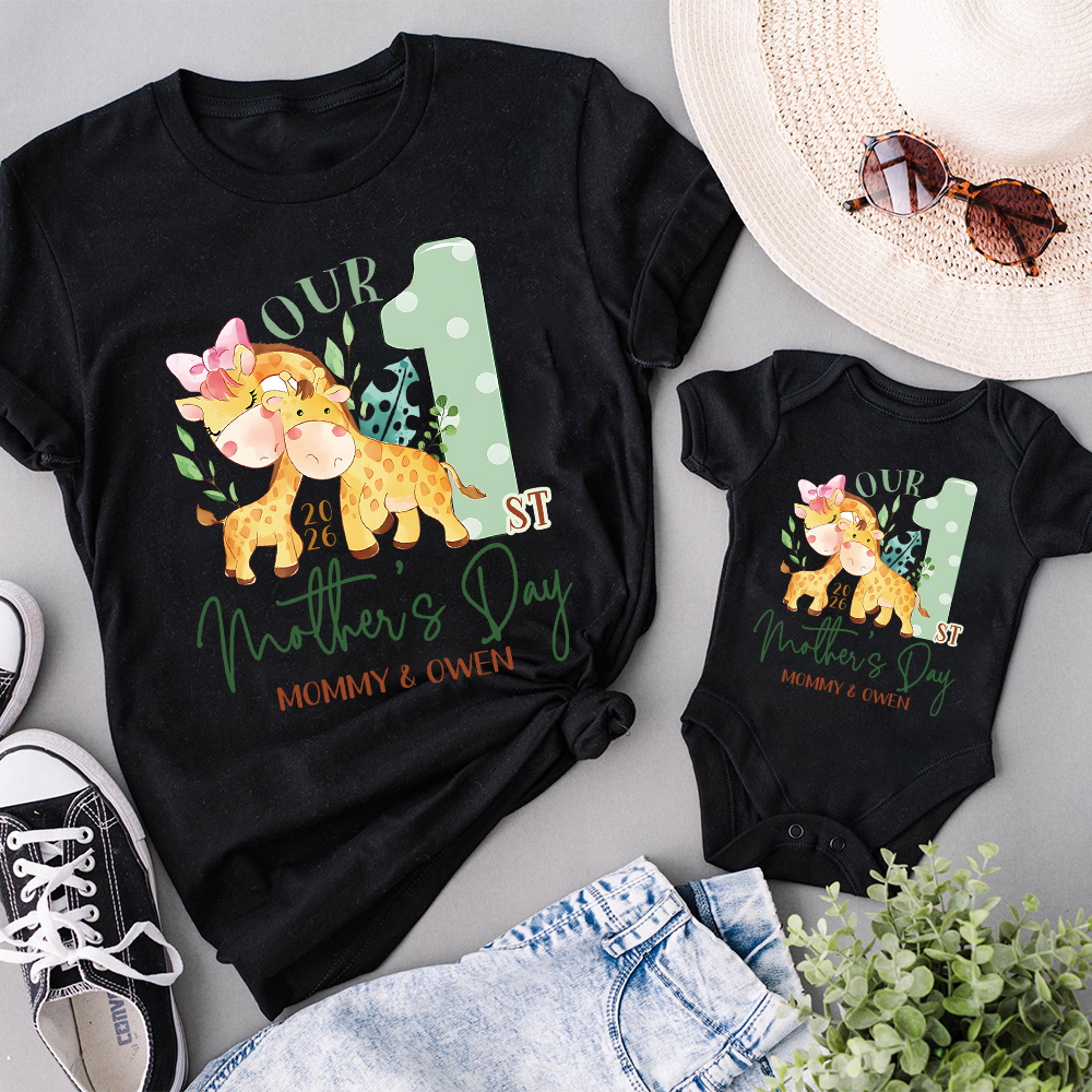 Personalized First Mother's Day Mommy and Baby Outfit | CWFamily135