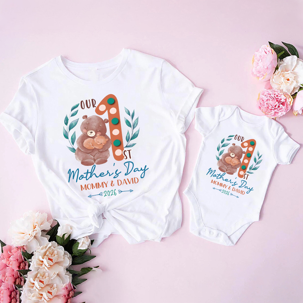 Personalized First Mother's Day Mommy and Baby Outfit | CWFamily136