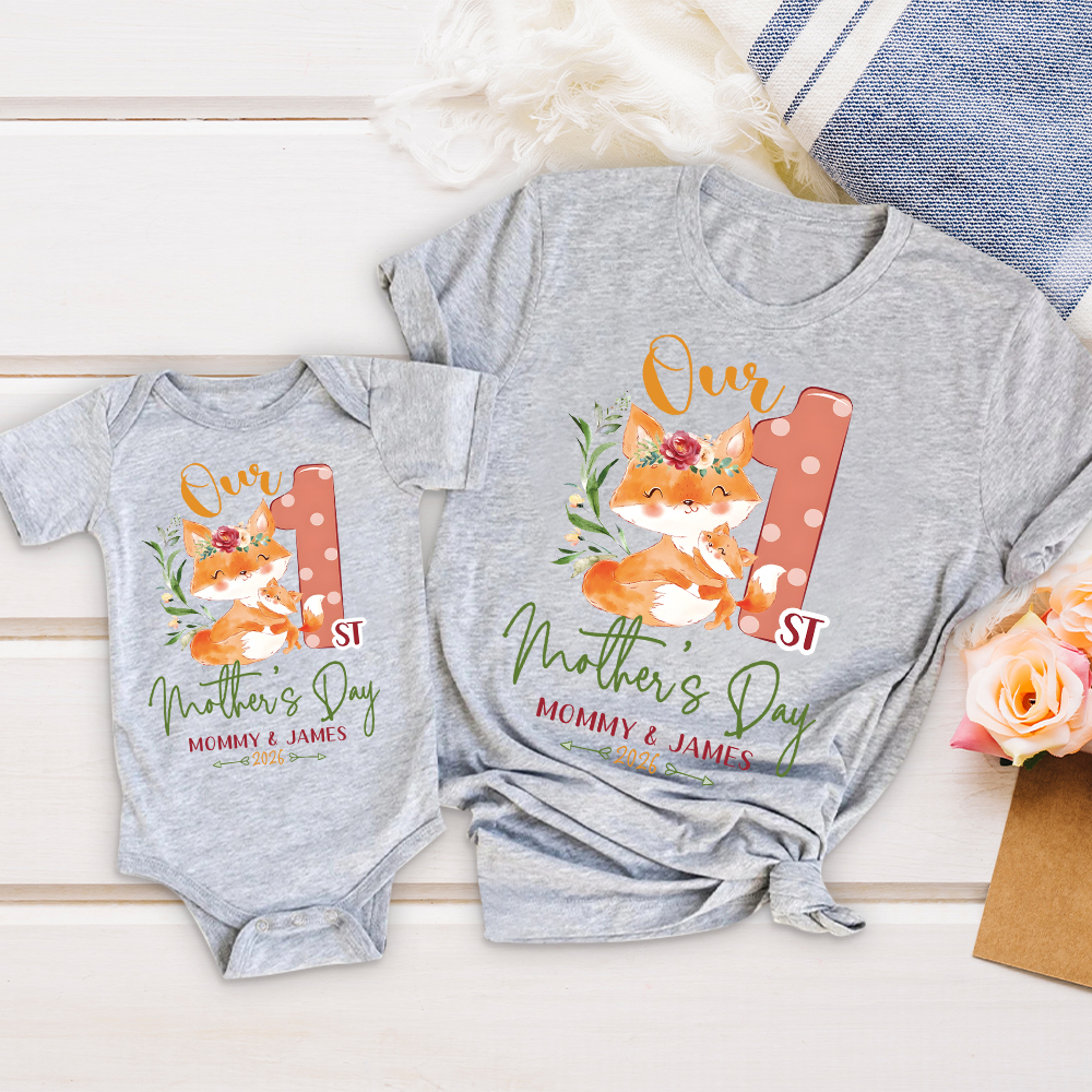 Personalized First Mother's Day Mommy and Baby Outfit | CWFamily137