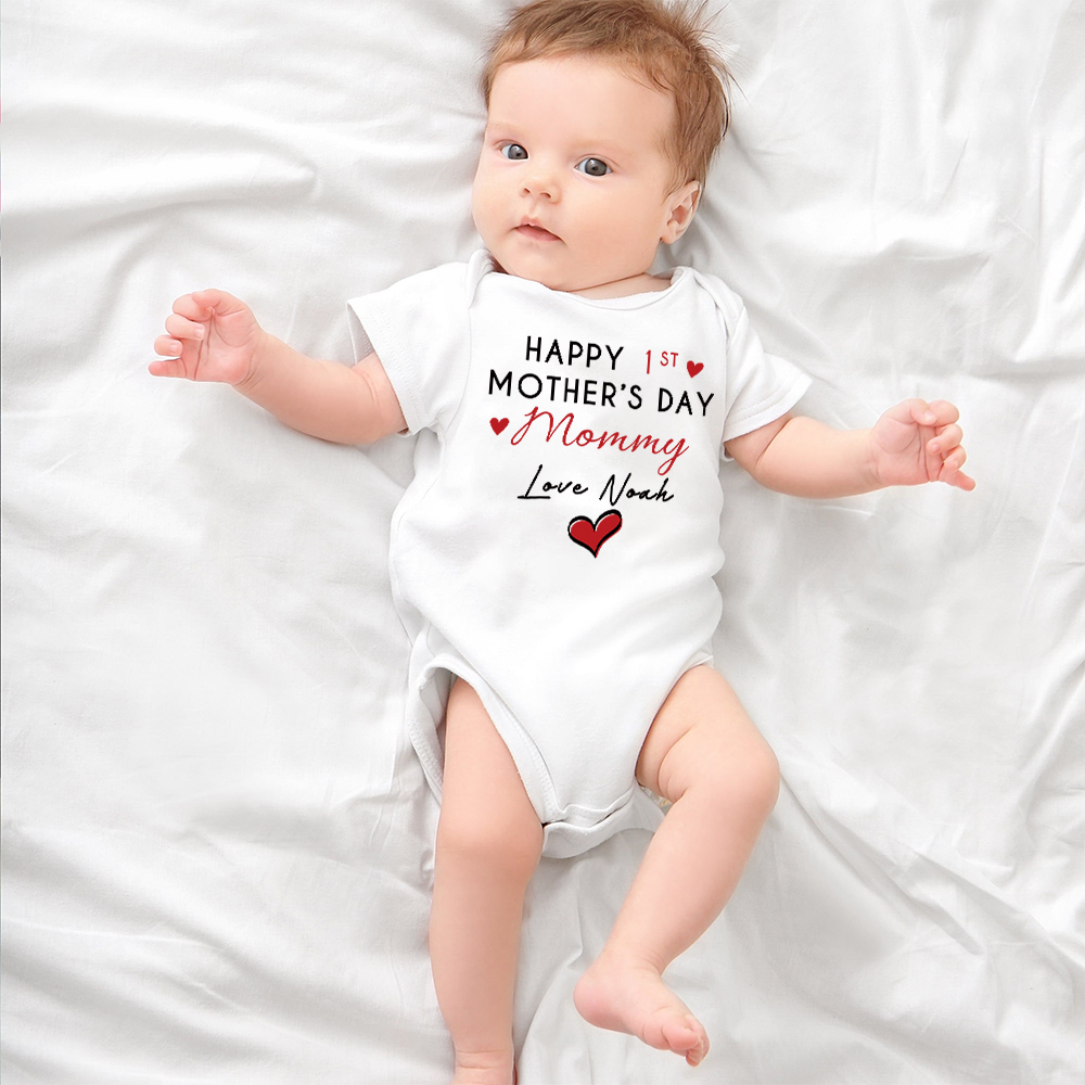 Personalized First Mother's Day Mommy and Baby Outfit | CWFamily140